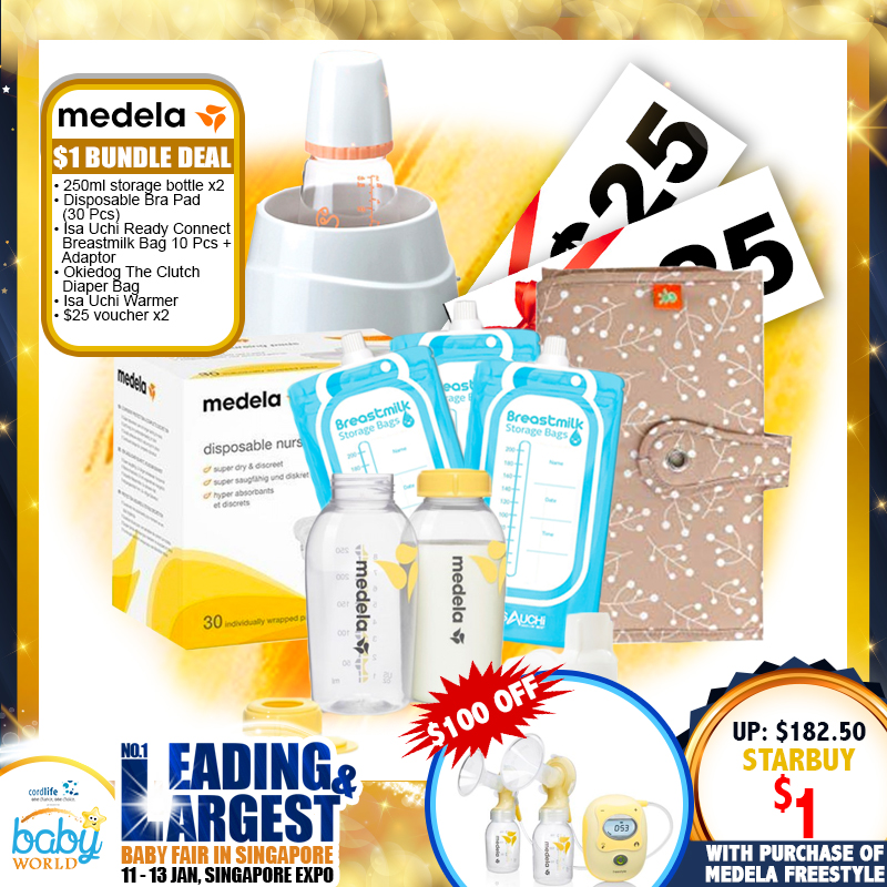 Medela Freestyle Breastpump Special $1 Bundle!!! PWP UV Sterilizer / Co-Sleeper / Bottle Warmer / Breastmilk Bag!